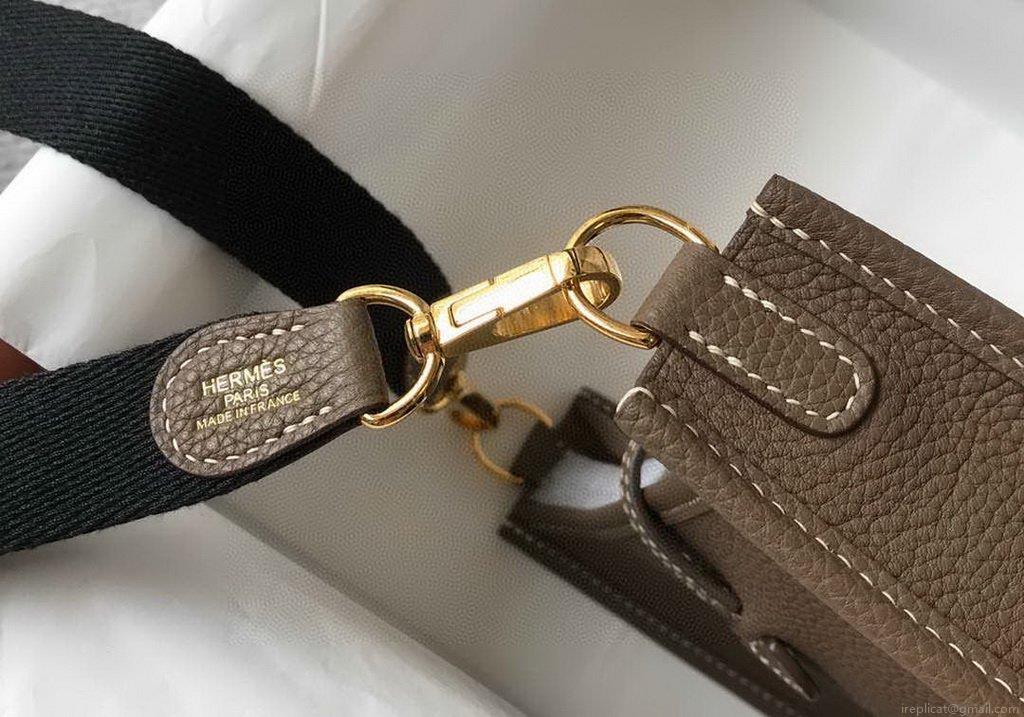 Hermes Evelyne Bag Designer Hermes Mini Crossbody Bag 20384 Gold Buckle Dark Gray