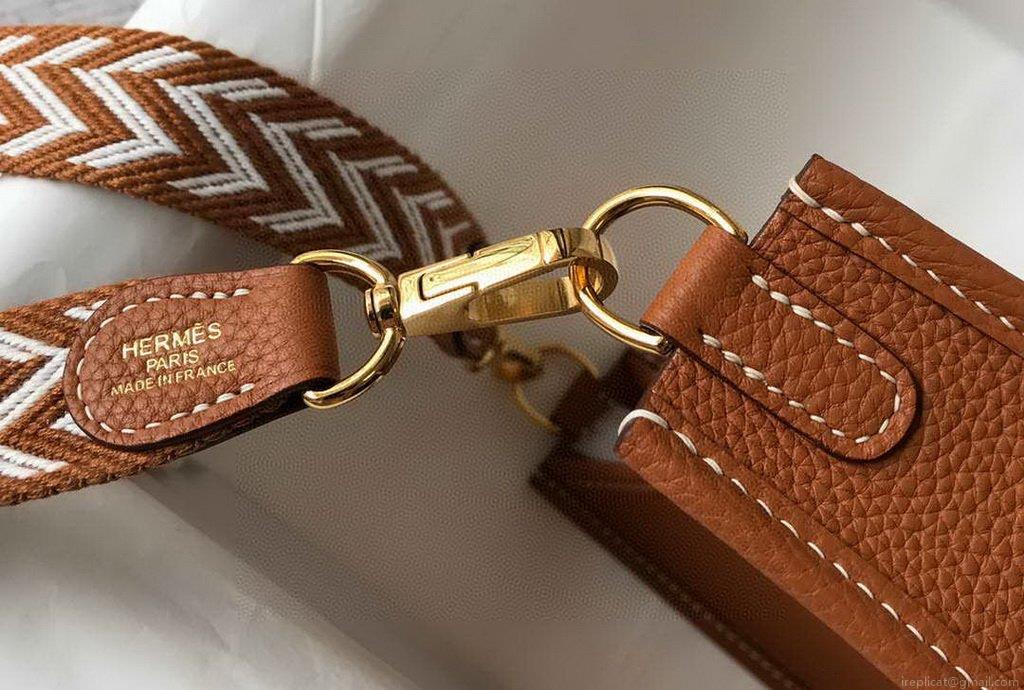 Hermes Evelyne Bag Designer Hermes Mini Crossbody Bag 20386 Gold Buckle Tan