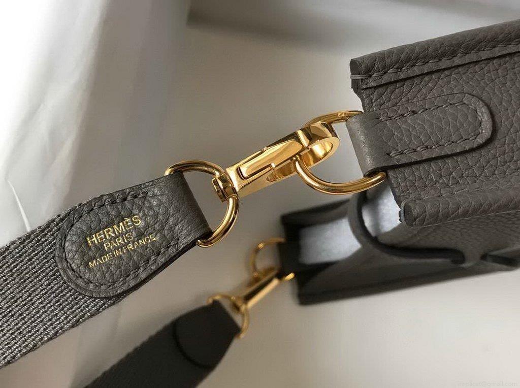 Hermes Evelyne Bag Designer Hermes Mini Crossbody Bag 20387 Gold Buckle Gray