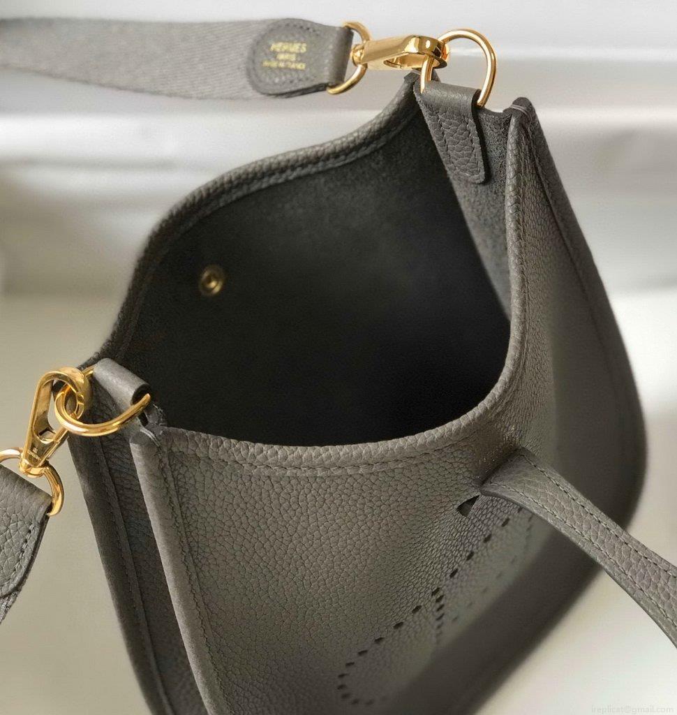 Hermes Evelyne Bag Designer Hermes Mini Crossbody Bag 20387 Gold Buckle Gray