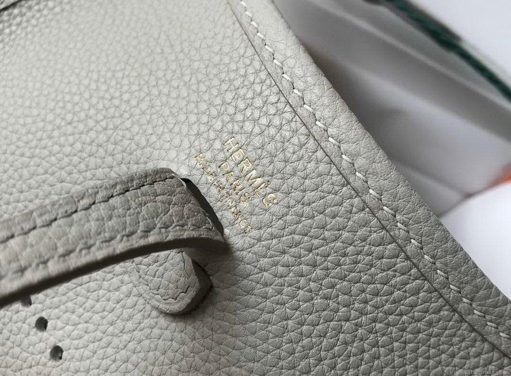 Hermes Evelyne Bag Designer Hermes Mini Crossbody Bag 20388 Gold Buckle Light Gray