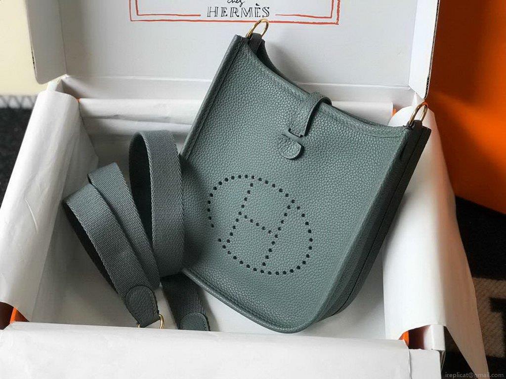Hermes Evelyne Bag Designer Hermes Mini Crossbody Bag 20391 Gold Buckle Dark Green
