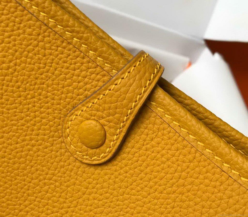 Hermes Evelyne Bag Designer Hermes Mini Crossbody Bag 20392 Gold Buckle Yellow