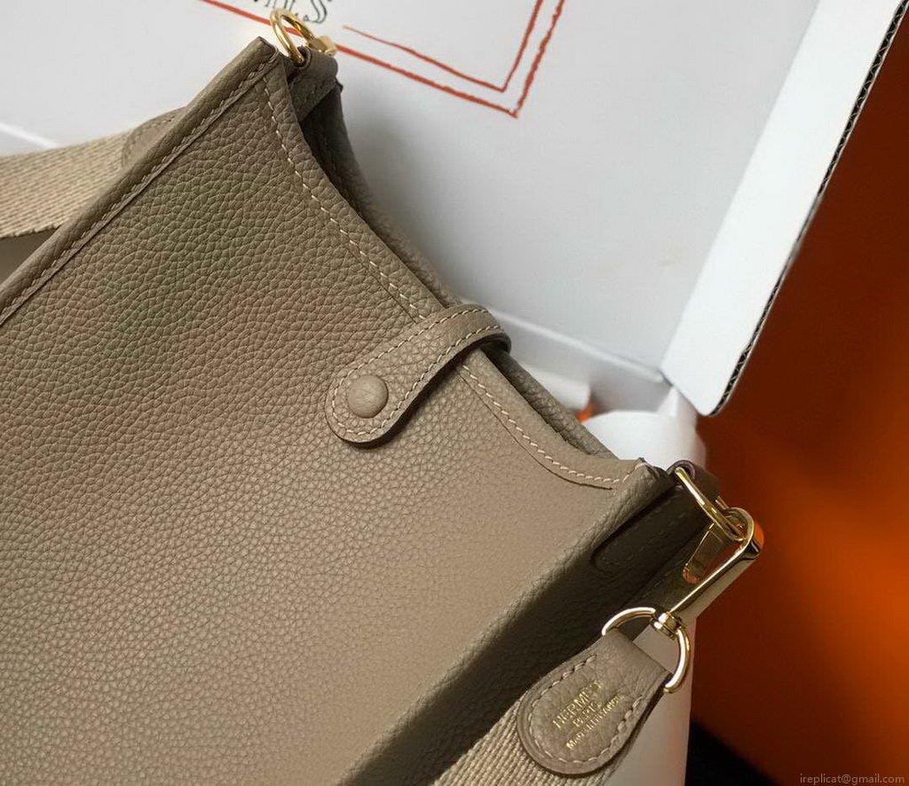 Hermes Evelyne Bag Designer Hermes Mini Crossbody Bag 20395 Gold Buckle Gray