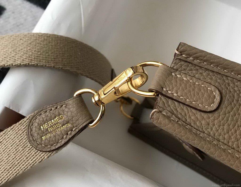 Hermes Evelyne Bag Designer Hermes Mini Crossbody Bag 20395 Gold Buckle Gray