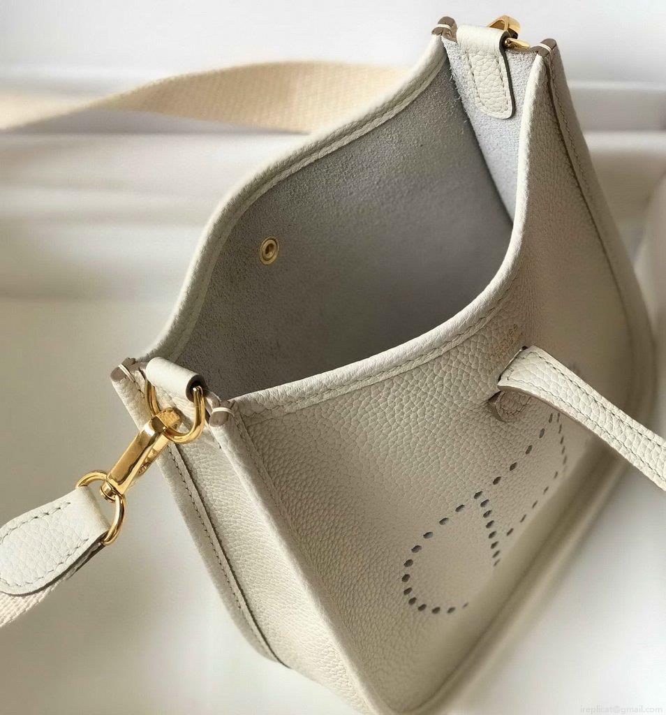 Hermes Evelyne Bag Designer Hermes Mini Crossbody Bag 20396 Gold Buckle Beige