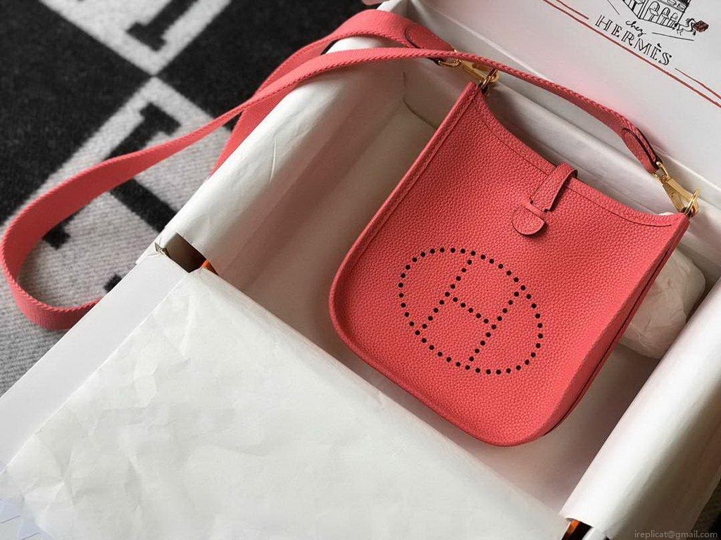 Hermes Evelyne Bag Designer Hermes Mini Crossbody Bag 20397 Gold Buckle Red