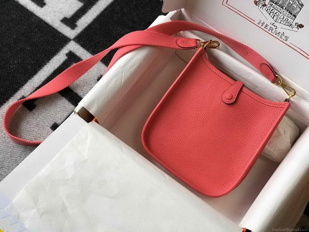 Hermes Evelyne Bag Designer Hermes Mini Crossbody Bag 20397 Gold Buckle Red