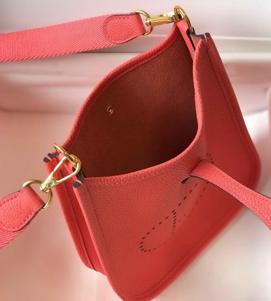 Hermes Evelyne Bag Designer Hermes Mini Crossbody Bag 20397 Gold Buckle Red