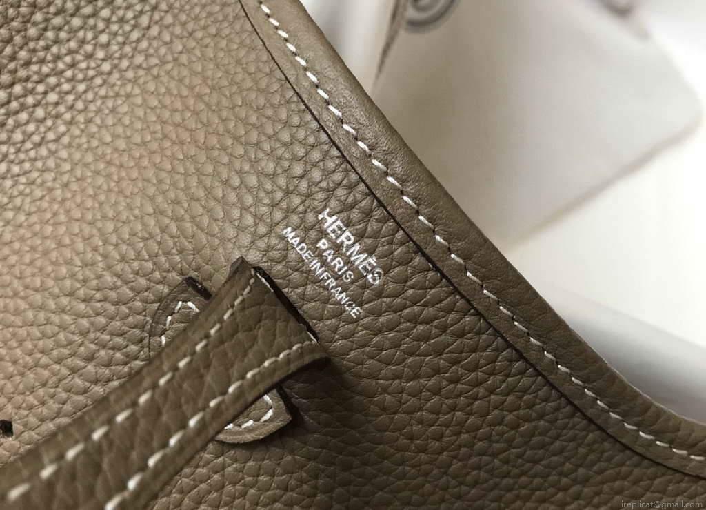 Hermes Evelyne Bag Hermes Mini Crossbody Bag 20400 Silver Buckle Dark Gray