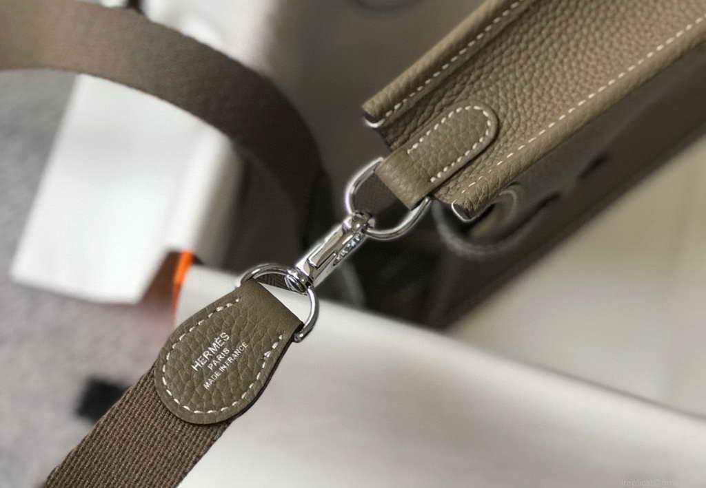 Hermes Evelyne Bag Hermes Mini Crossbody Bag 20400 Silver Buckle Dark Gray