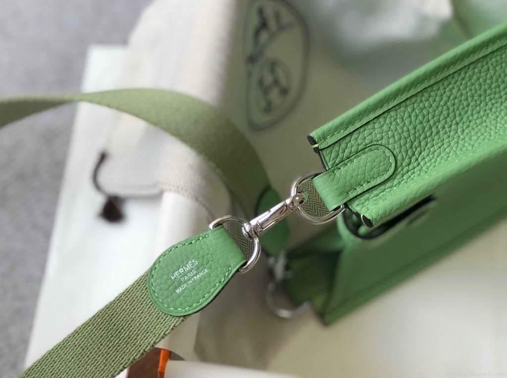 Hermes Evelyne Bag Hermes Mini Crossbody Bag 20401 Silver Buckle Green