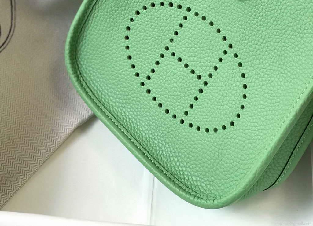 Hermes Evelyne Bag Hermes Mini Crossbody Bag 20401 Silver Buckle Green