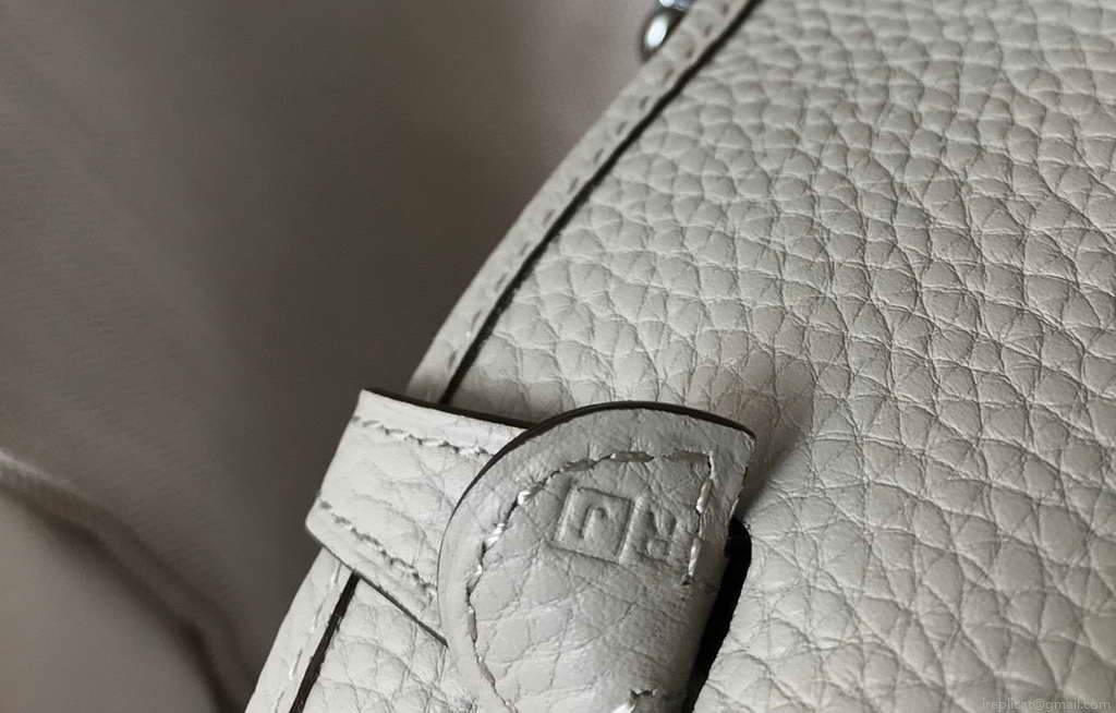 Hermes Evelyne Bag Hermes Mini Crossbody Bag 20402 Silver Buckle Light Gray