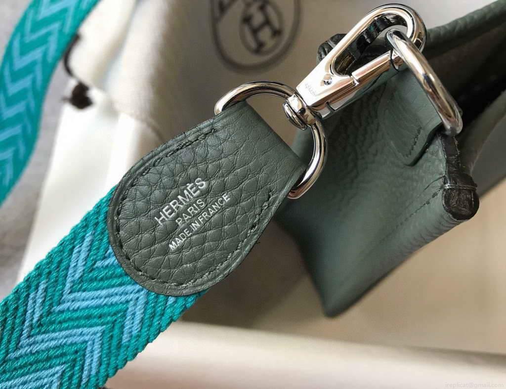 Hermes Evelyne Bag Hermes Mini Crossbody Bag 20412 Silver Buckle Dark Green