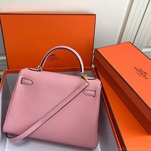 Hermes Kelly Danse 20306 Designer Tote Shoulder Strap Bag Pink