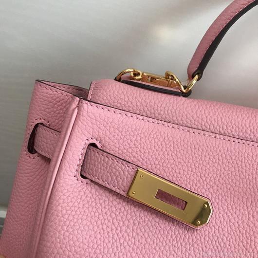 Hermes Kelly Danse 20306 Designer Tote Shoulder Strap Bag Pink