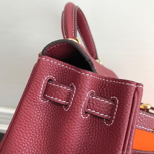 Hermes Kelly Danse 20314 Designer Tote Shoulder Strap Bag Wine Red