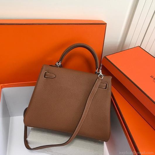 Hermes Kelly Danse 20316 Designer Tote Shoulder Strap Bag Tan