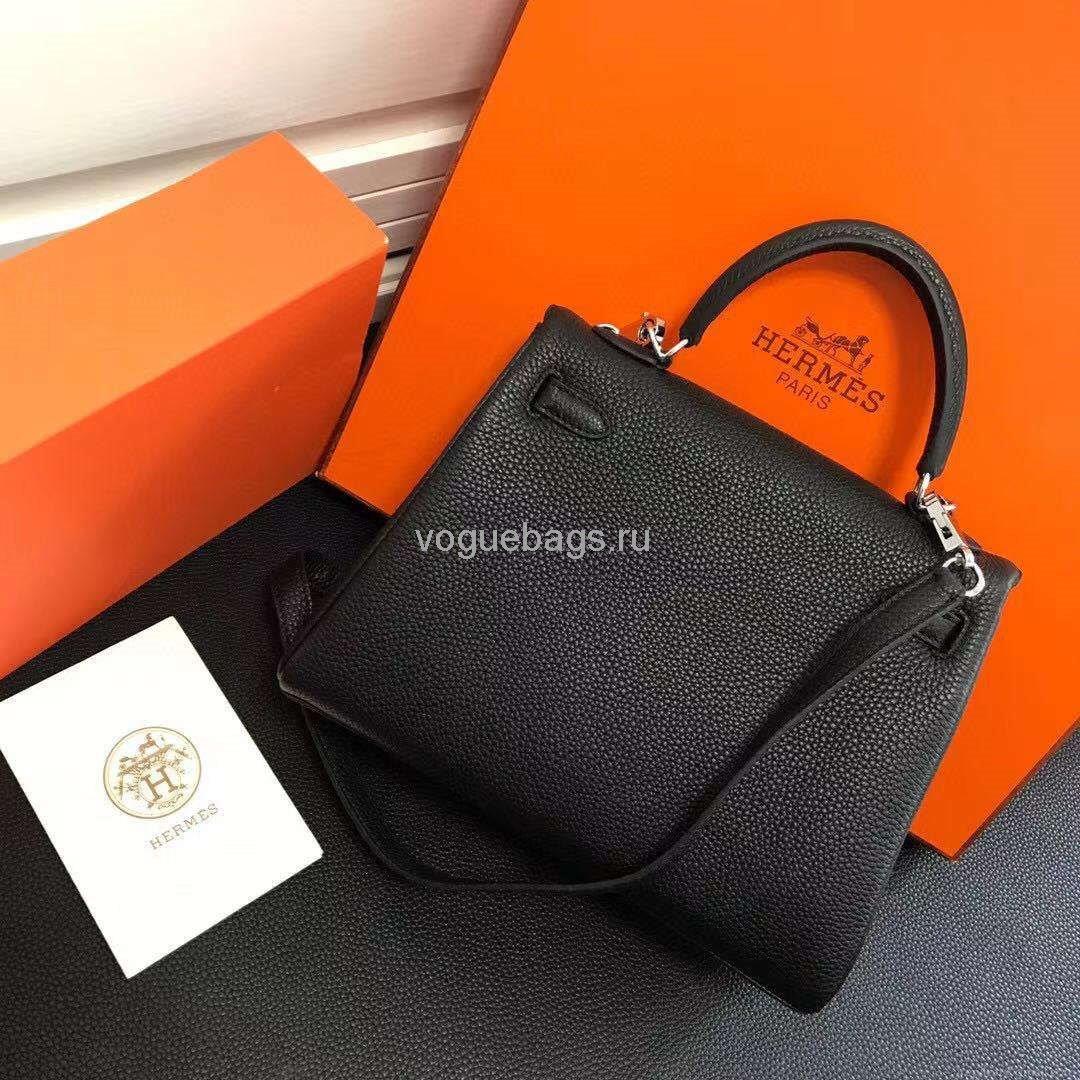 Hermes Kelly Danse 20318 Designer Tote Shoulder Strap Bag 28 32cm Black