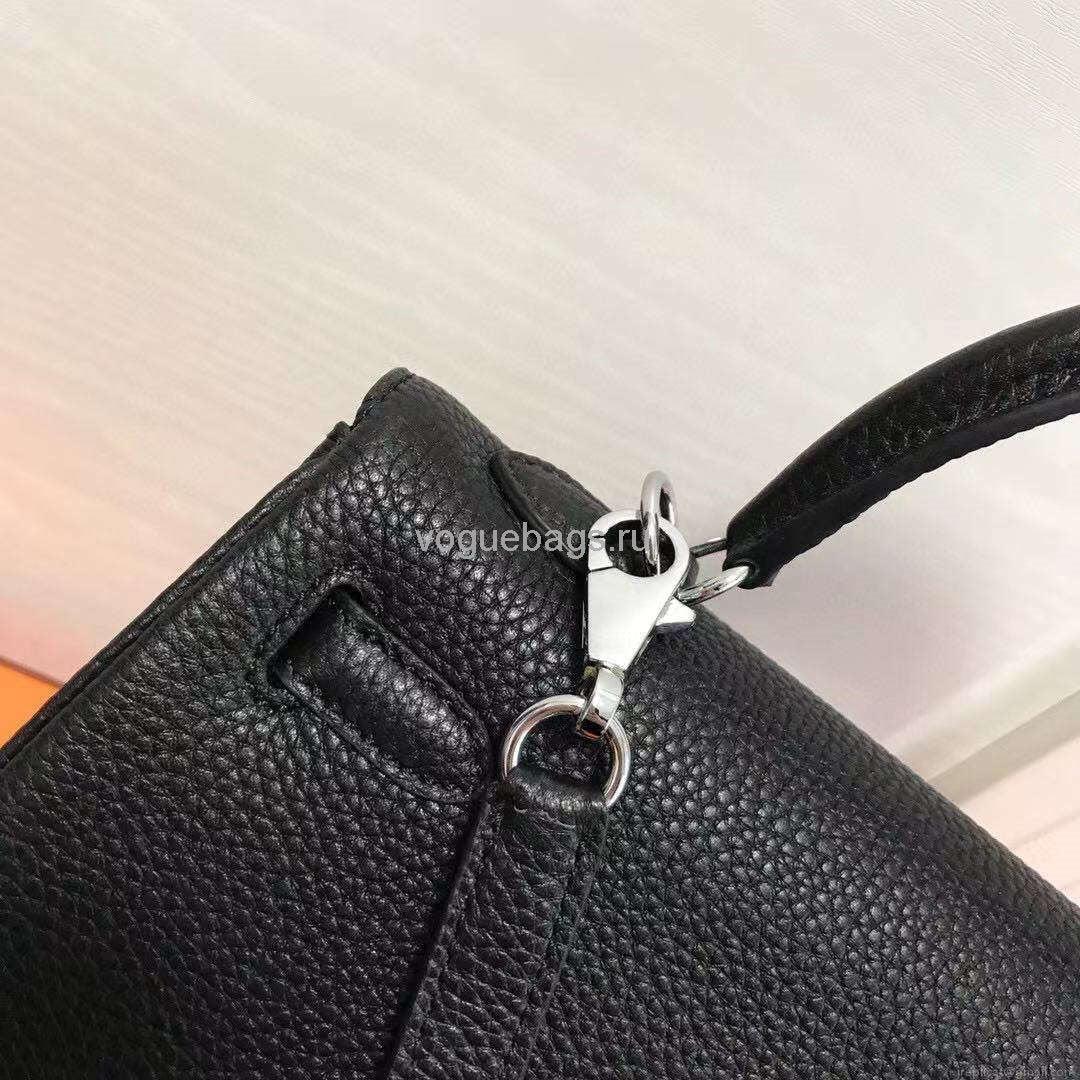 Hermes Kelly Danse 20318 Designer Tote Shoulder Strap Bag 28 32cm Black