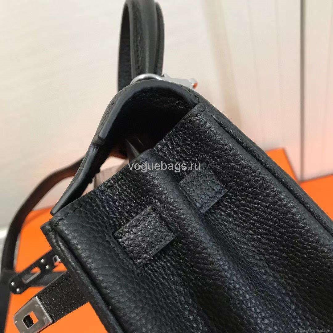 Hermes Kelly Danse 20318 Designer Tote Shoulder Strap Bag 28 32cm Black