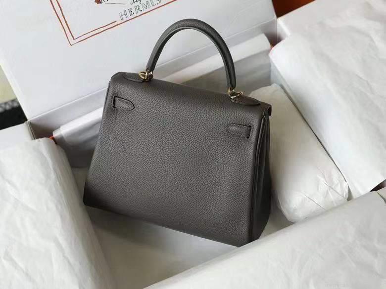 Hermes Kelly Danse 28cm of Togo Leather Bag 20339 Pewter Grey