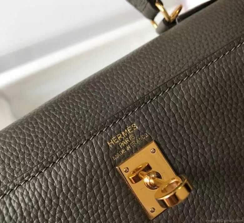 Hermes Kelly Danse 28cm of Togo Leather Bag 20339 Pewter Grey