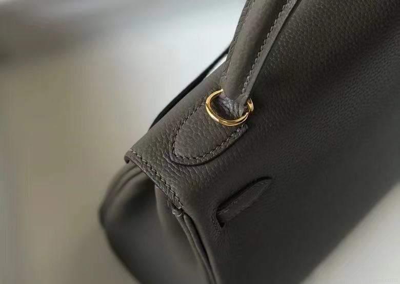 Hermes Kelly Danse 28cm of Togo Leather Bag 20339 Pewter Grey