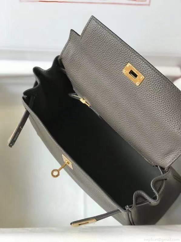 Hermes Kelly Danse 28cm of Togo Leather Bag 20339 Pewter Grey