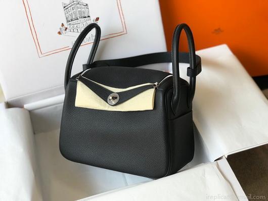 Hermes Lindy 26cm Designer Tote Shoulder Bags Black