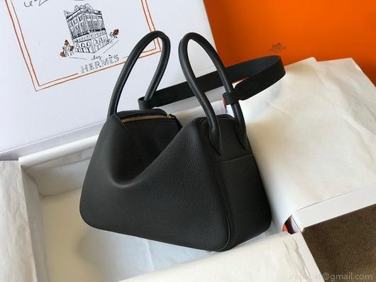 Hermes Lindy 26cm Designer Tote Shoulder Bags Black