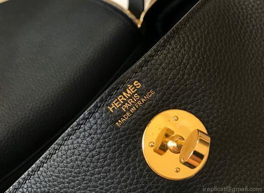 Hermes Lindy 26cm Designer Tote Shoulder Bags Black