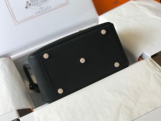 Hermes Lindy 26cm Designer Tote Shoulder Bags Black