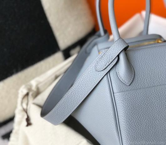 Hermes Lindy 26cm Designer Tote Shoulder Bags Blue Gold