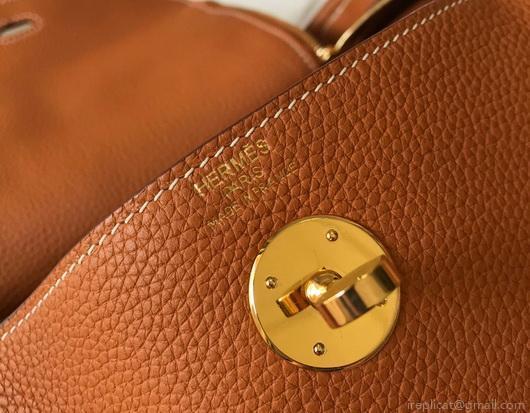 Hermes Lindy 26cm Designer Tote Shoulder Bags Tan