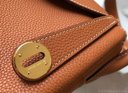 Hermes Lindy 26cm Designer Tote Shoulder Bags Tan