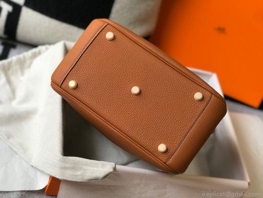 Hermes Lindy 26cm Designer Tote Shoulder Bags Tan