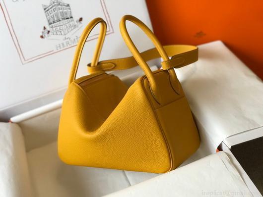 Hermes Lindy 26cm Designer Tote Shoulder Bags Yellow Gold