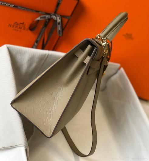 Hermes Sellier Kelly 28cm of Epsom Leather Bag 20331 Gray