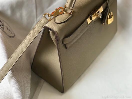 Hermes Sellier Kelly 28cm of Epsom Leather Bag 20331 Gray