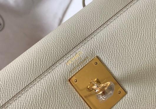 Hermes Sellier Kelly 28cm of Epsom Leather Bag 20333 White