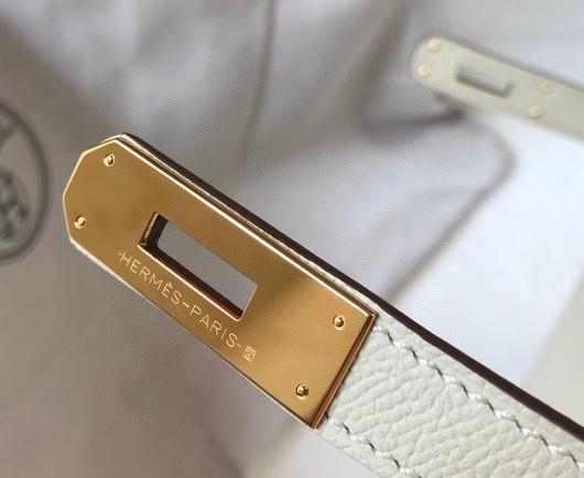 Hermes Sellier Kelly 28cm of Epsom Leather Bag 20333 White