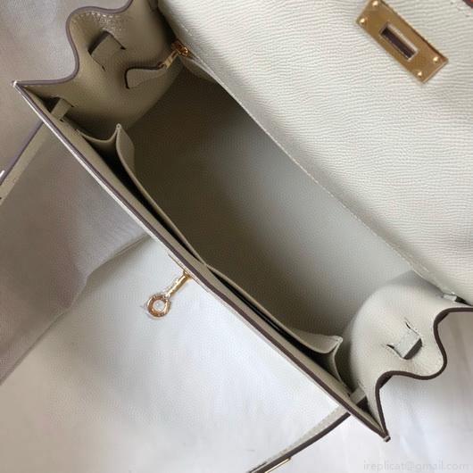 Hermes Sellier Kelly 28cm of Epsom Leather Bag 20333 White