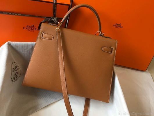Hermes Sellier Kelly 28cm of Epsom Leather Bag 20335 Tan