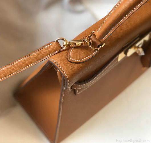 Hermes Sellier Kelly 28cm of Epsom Leather Bag 20335 Tan