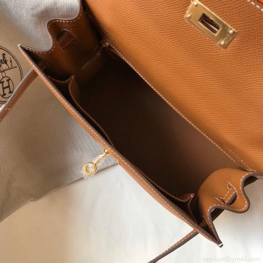 Hermes Sellier Kelly 28cm of Epsom Leather Bag 20335 Tan
