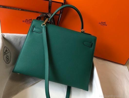 Hermes Sellier Kelly 28cm of Epsom Leather Bag 20336 Green