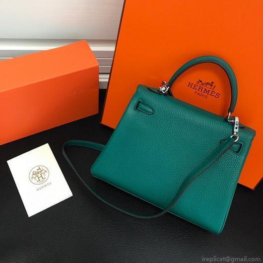 Hermes Kelly Danse 20312 Designer Tote Shoulder Strap Bag Dark Green