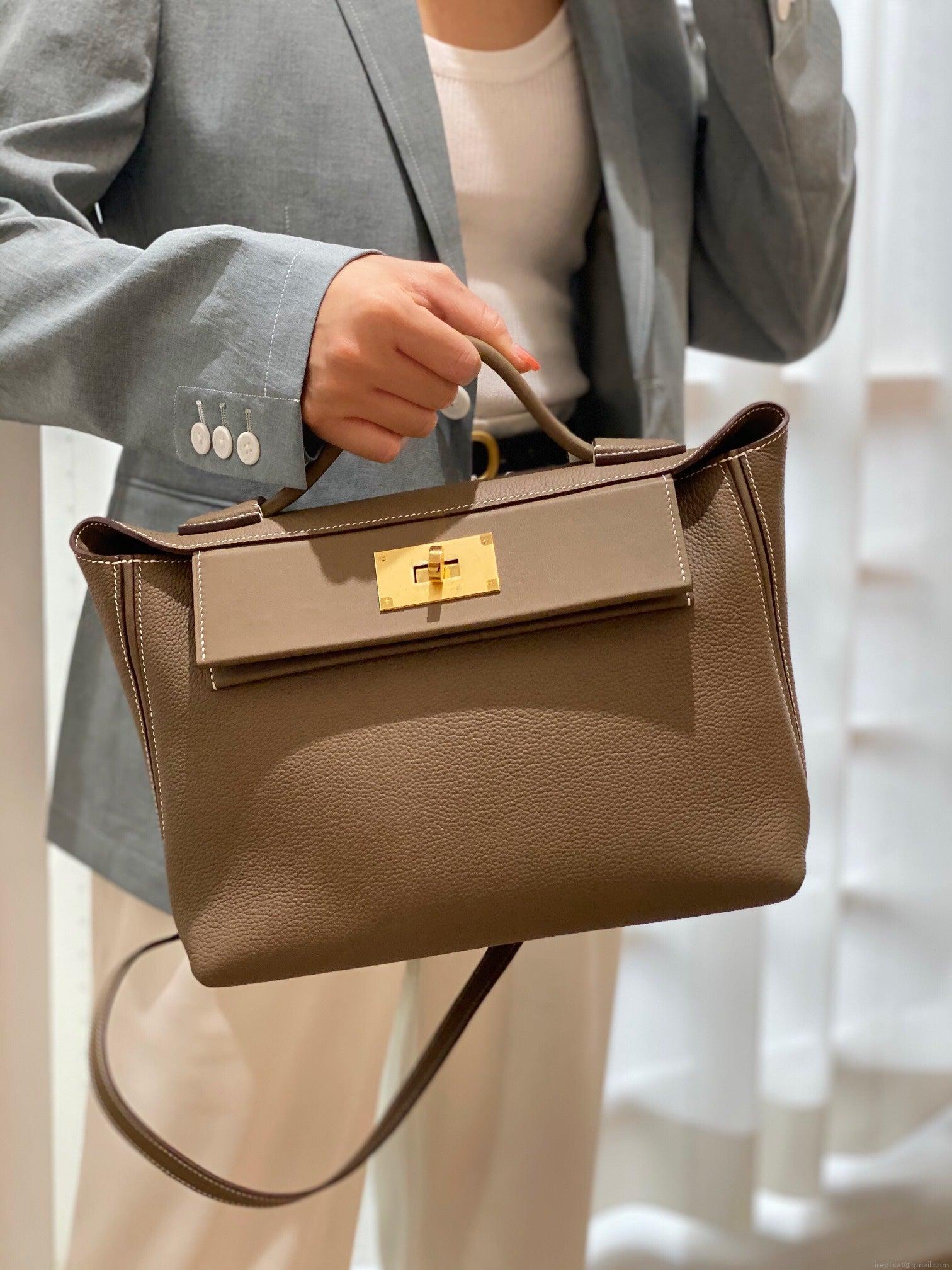 Hermes Mini Kelly 2424 Leather 21cm H230265 Elephant gray